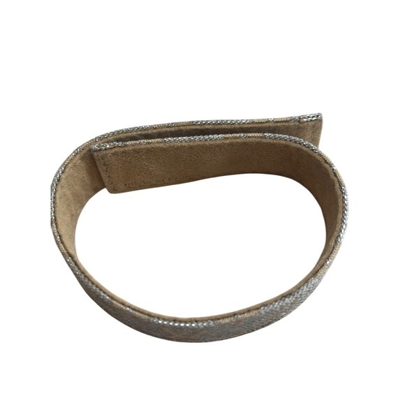 Louis Vuitton Silver Monogram Adjustable Leather Bracelet With Certificate Of Au - Picture 2 of 6